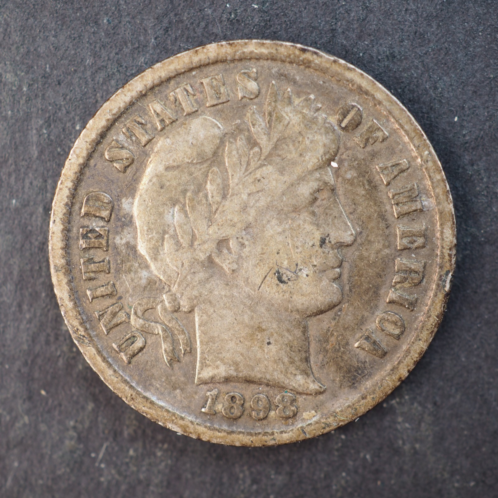1898 *P* BARBER SILVER DIME ***NICE COIN!*** - FREE SHIPPING! C4392