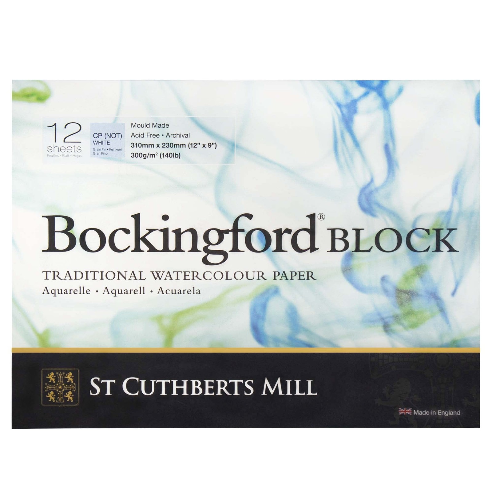 St. Cuthberts Mill Bockingford Watercolor Paper Block - 12x9-inch White Water...