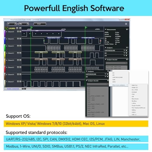 USB Logic Analyzer 16 Input Channels 100MHz with the English PC Software LA1010