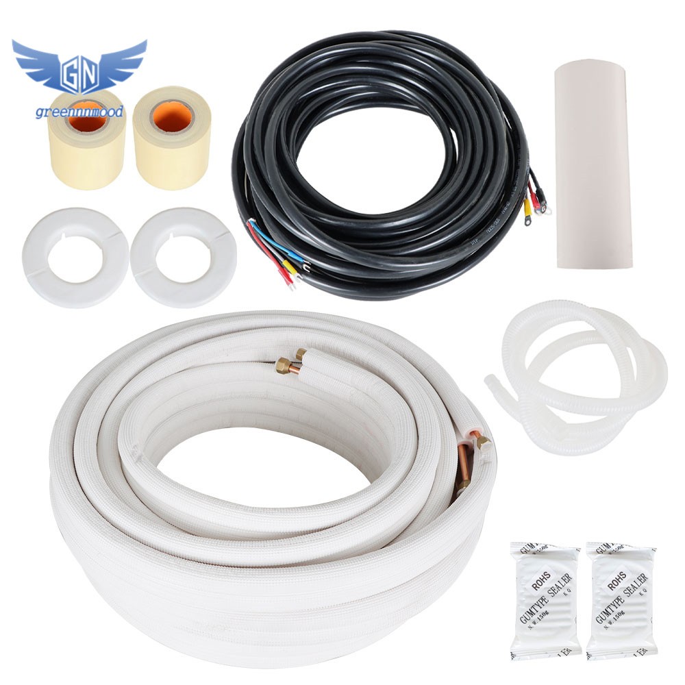50 Feet Mini Split Installation Kit - 1/4" & 3/8" Copper Line Set