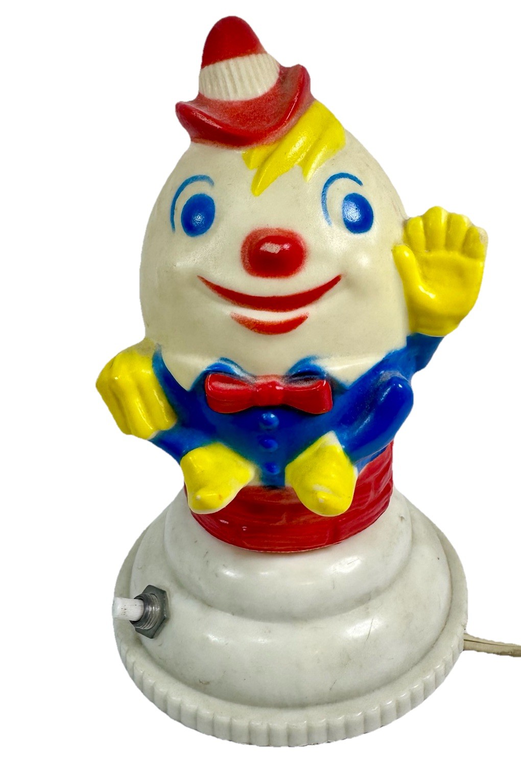 Humpty Dumpty Lamp Night Light Nursery Decor Child Corded Table Top Works 7” Vtg