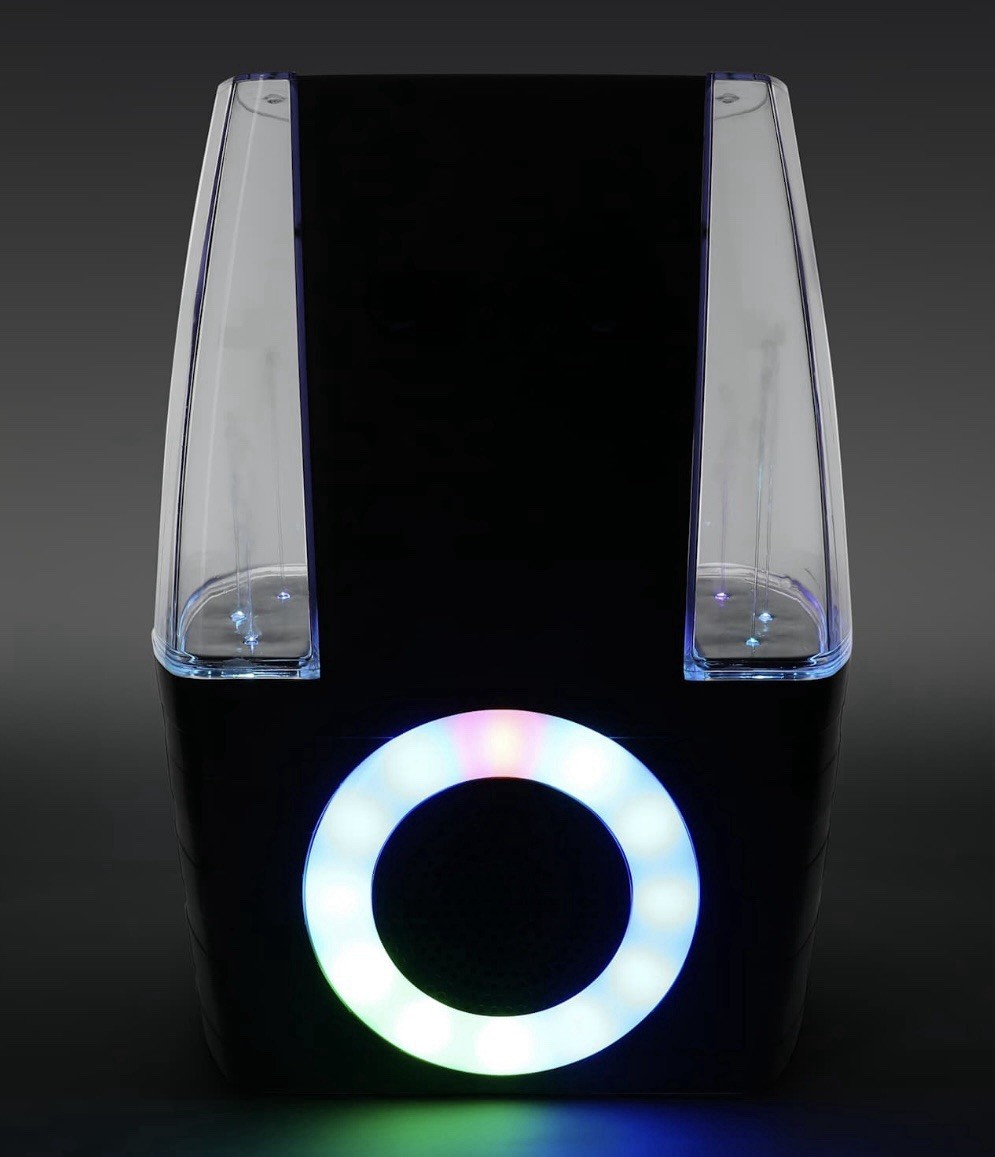 Dancing Light Show Bluetooth Karaoke Speaker, BlackPortable Entertainment System