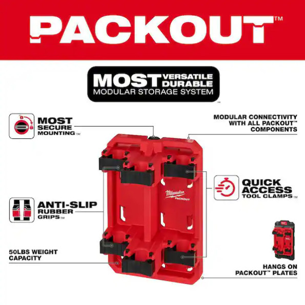 New ! PACKOUT Long Handle Tool Rack, 48-22-8349