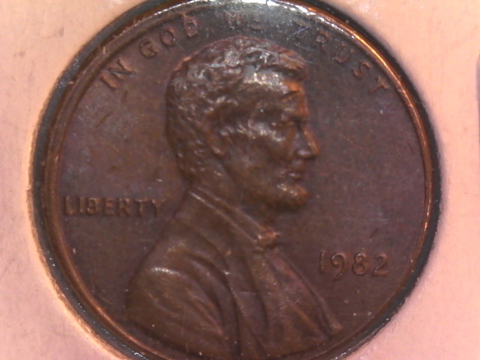 1982-P Lincoln Cent Misaligned Die Error