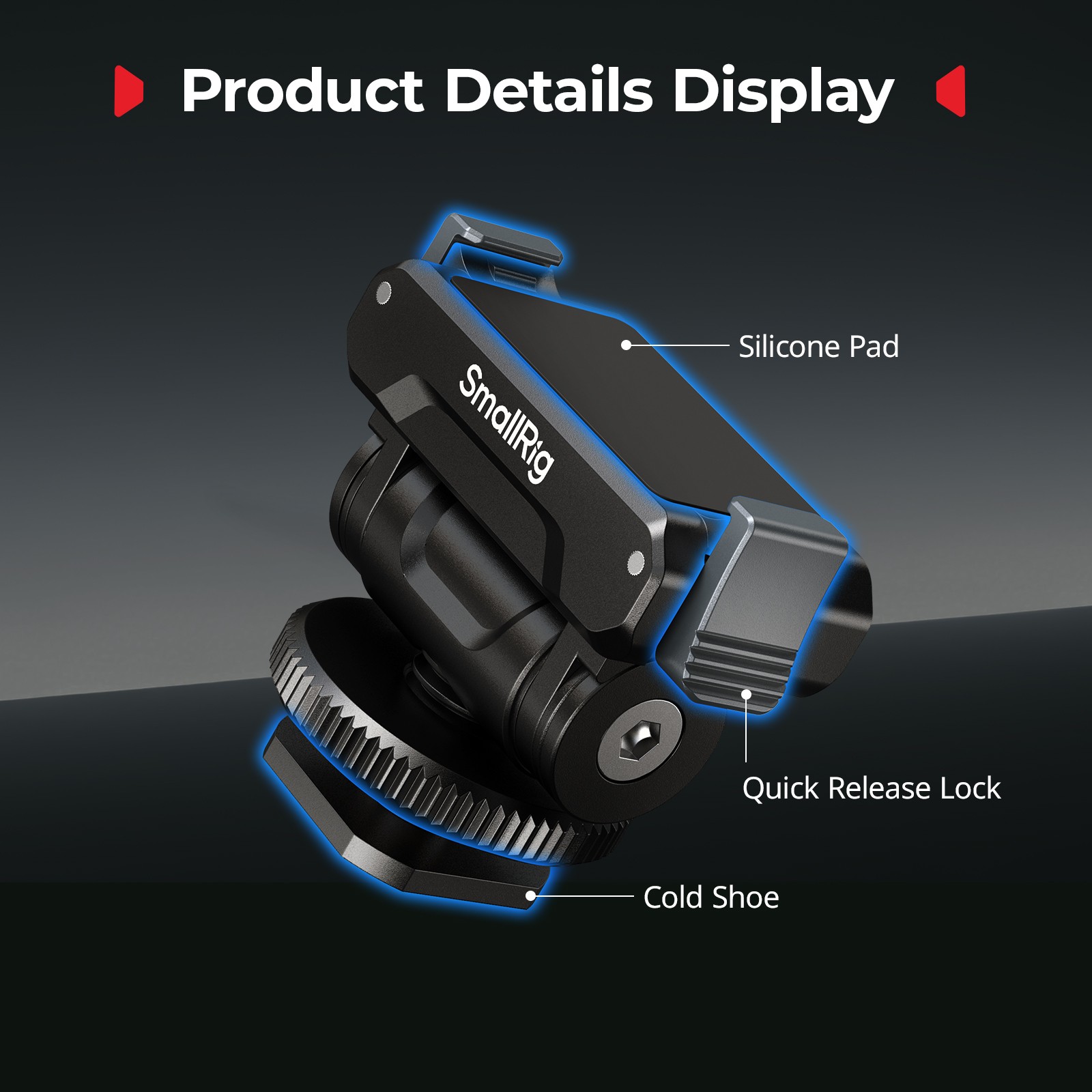 SmallRig Cold Shoe Adapter Mount for DJI Osmo 360/Action 5 Pro/4/3 Camera