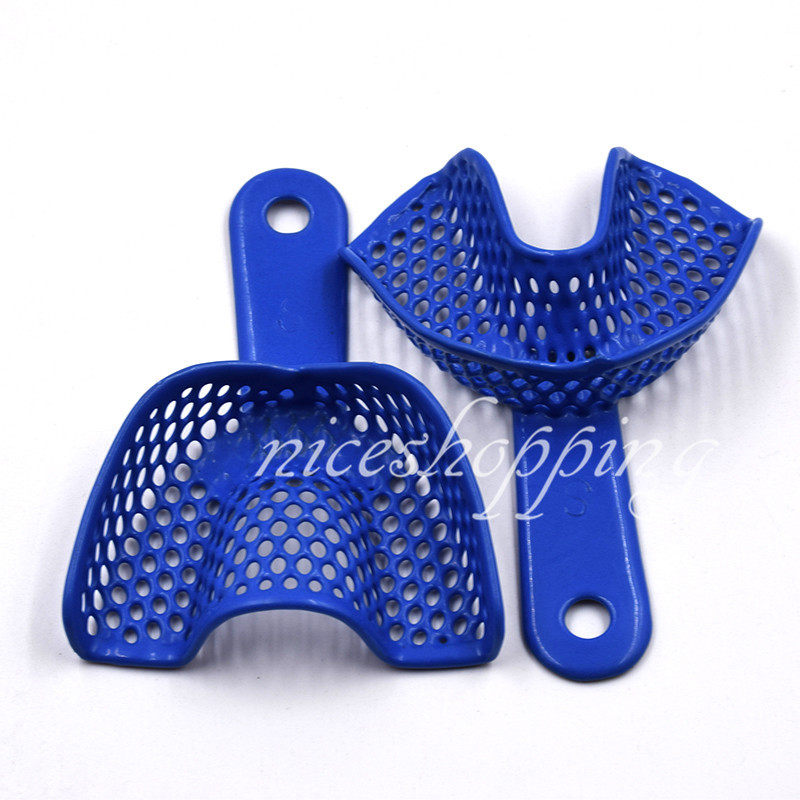 10 Pcs Dental Plastic-Steel Impression Trays Denture Instruments Materials