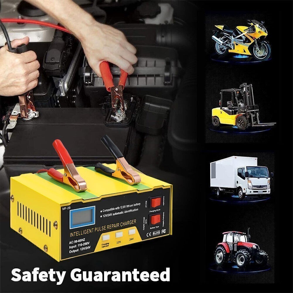 Heavy Duty 400A Car Battery Charger 12V/24V Smart Automatic Pulse Repair Trickle