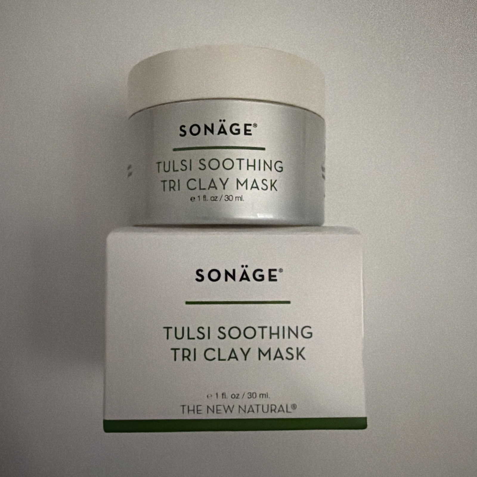 SONAGE Tulsi Soothing Tri Clay Face Mask Full Size 30 ml Vegan Cruelty Free