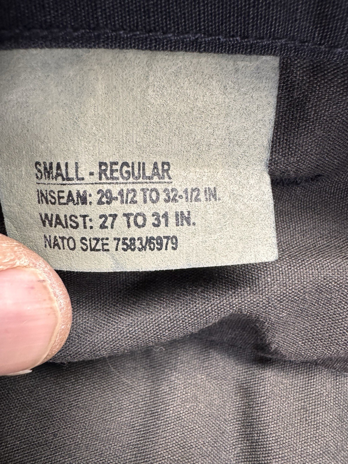 Propper Cargo Pants Black Ripstop Tactical 65%Poly 35%Cotton Button Fly Sm Reg