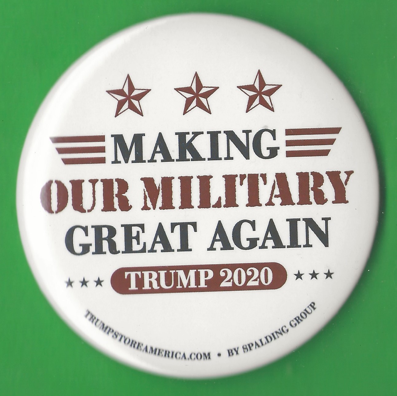 2020 Donald Trump -3" / "Making Our Military Great Again" Campaign Button(Pin15)
