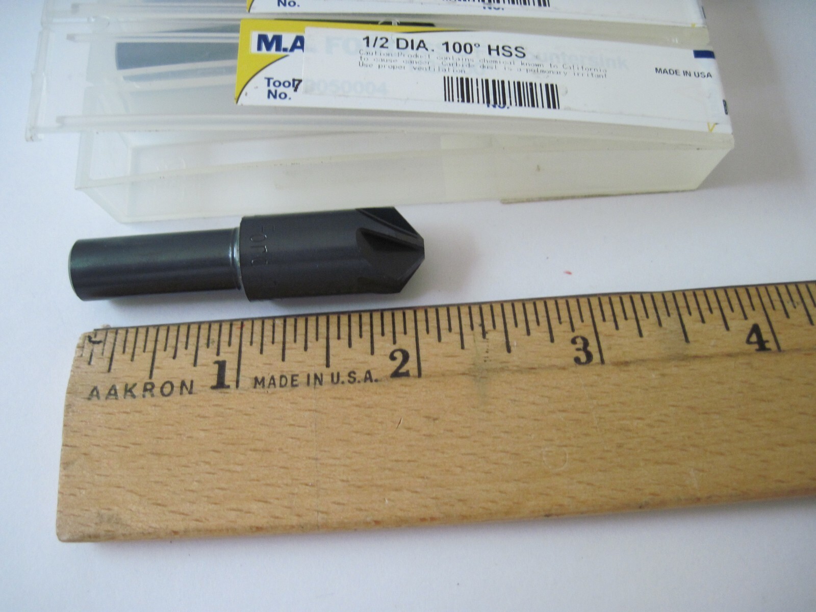 M.A. Ford 79050004 Countersink, 1/2" x 100°, 6FL, 3/8" Shank, 2" OAL, HSS, New