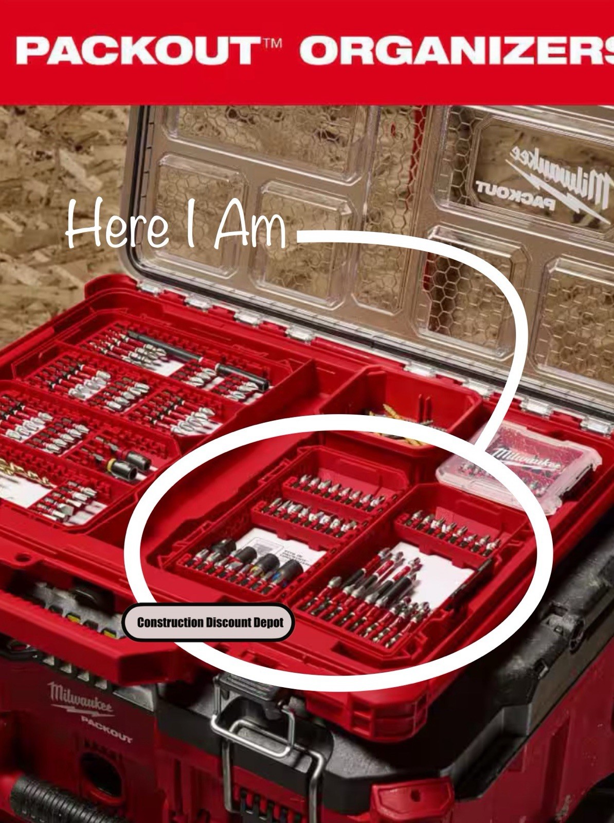 Milwaukee Bit Storage Or Small Parts Organizer EMPTY Case Packout Compatible