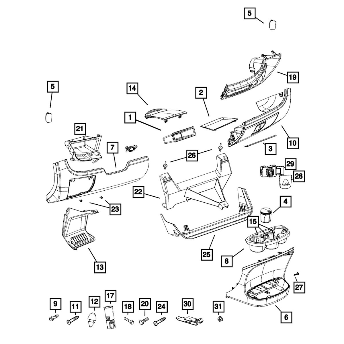 68162579AA Mopar Bolt for Ram ProMaster City 3500 2500 Fiat 500L 1500 4C 15-19