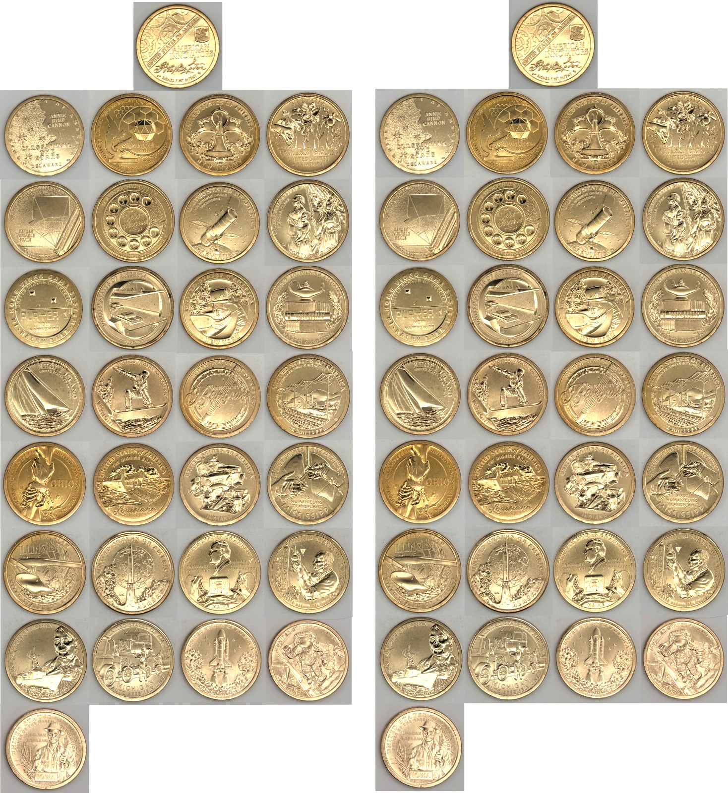 2018 - 2025 + 2026 64 Coin PD Mint Uncirculated American Innovation Dollar Set