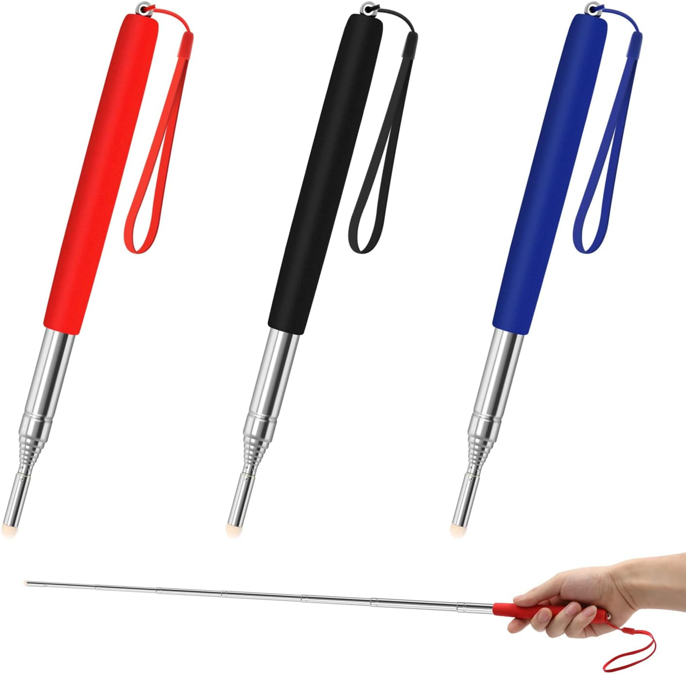 3 Pack Telescopic Teachers Pointer Retractable Handheld Presenter Extendable ...