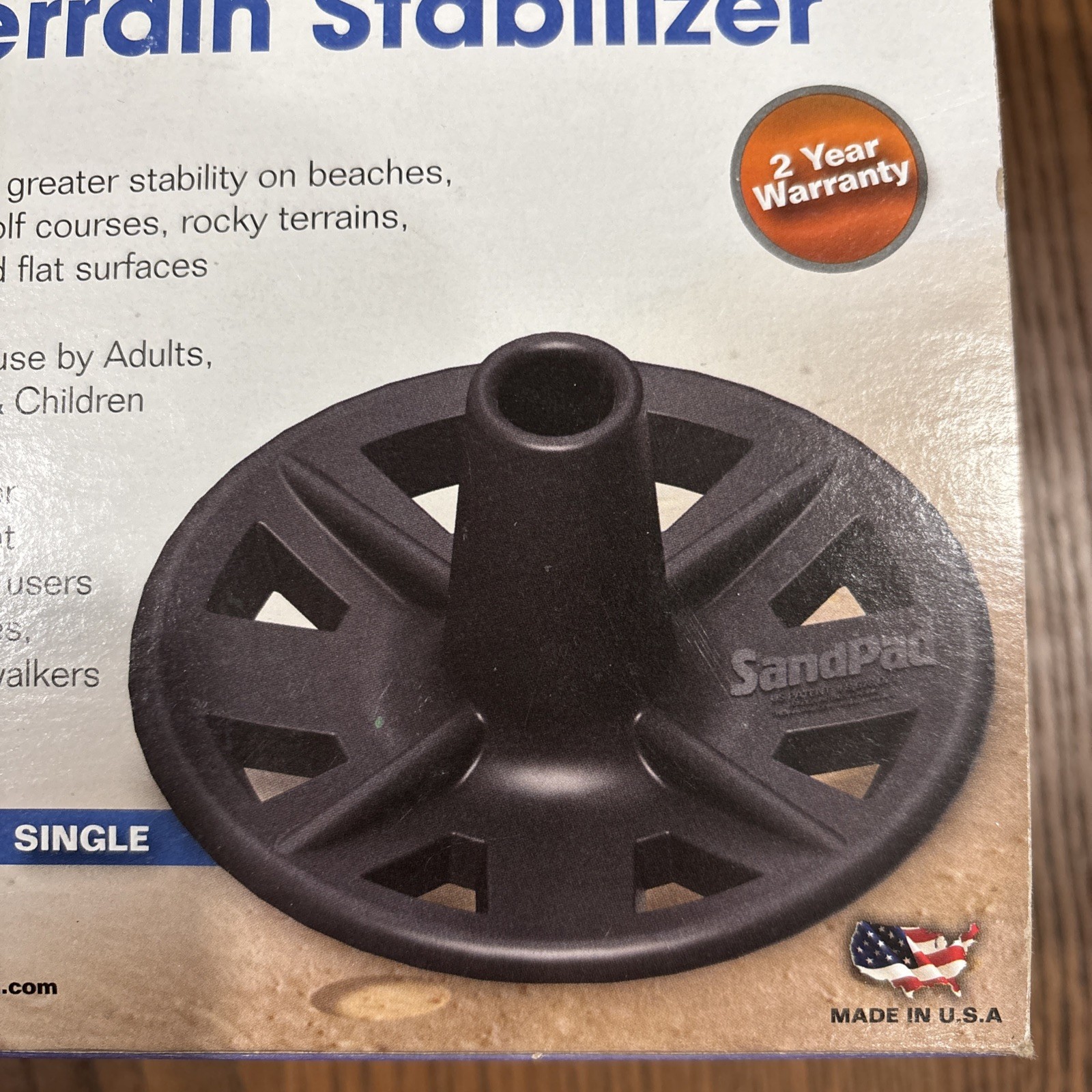 SandPad All Terrain Stabilizer Cane Tip (Single Pack)