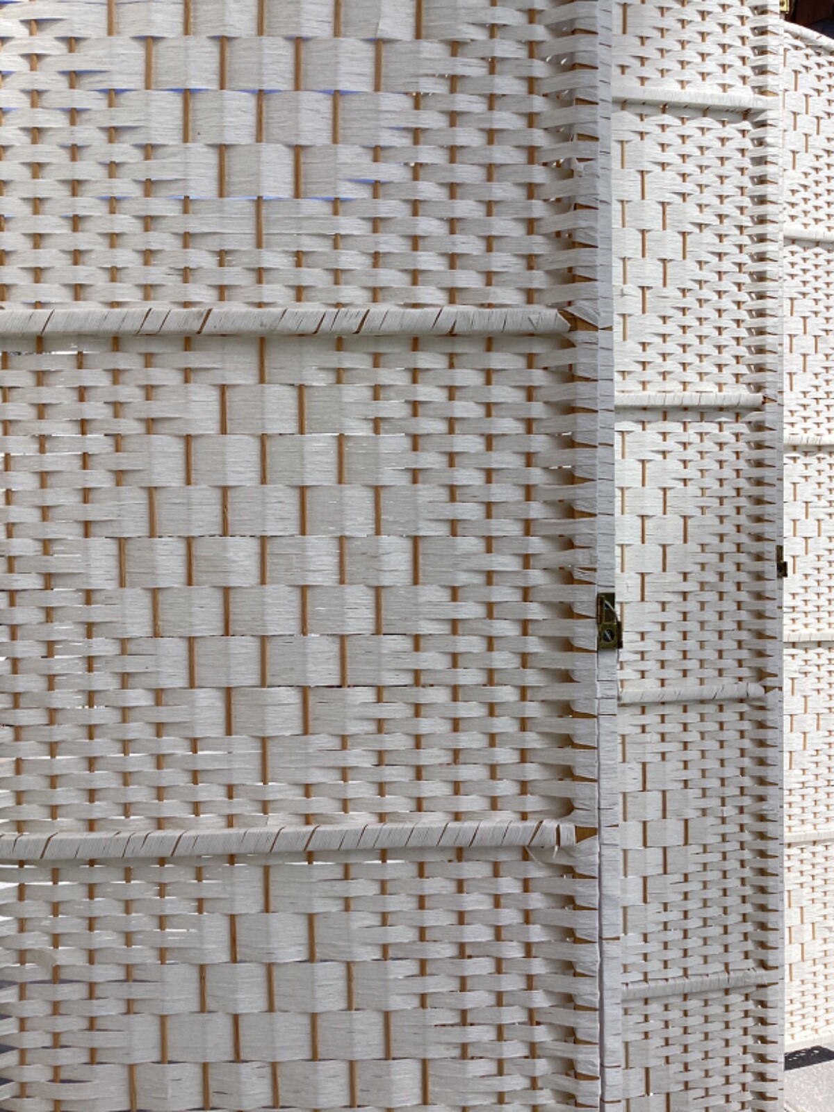 Wicker Room Divider 6 Panel White 83"X117"
