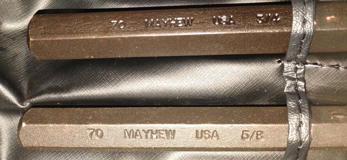 MAYHEW TOOLS : (1) 7 Pc chisel set, and (1) Star Drill (912-1)