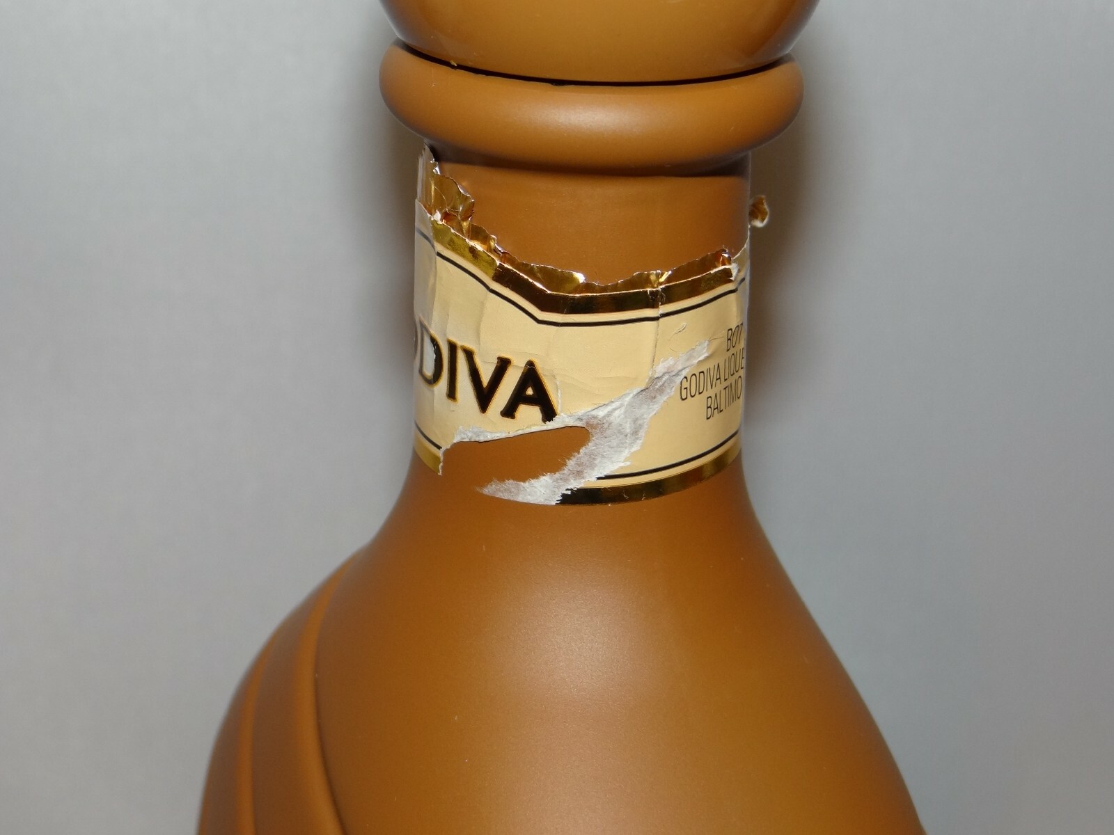 GODIVA Cappuccino Liqueur Empty 750ml Bottle Embossed Glass Bottle Empty