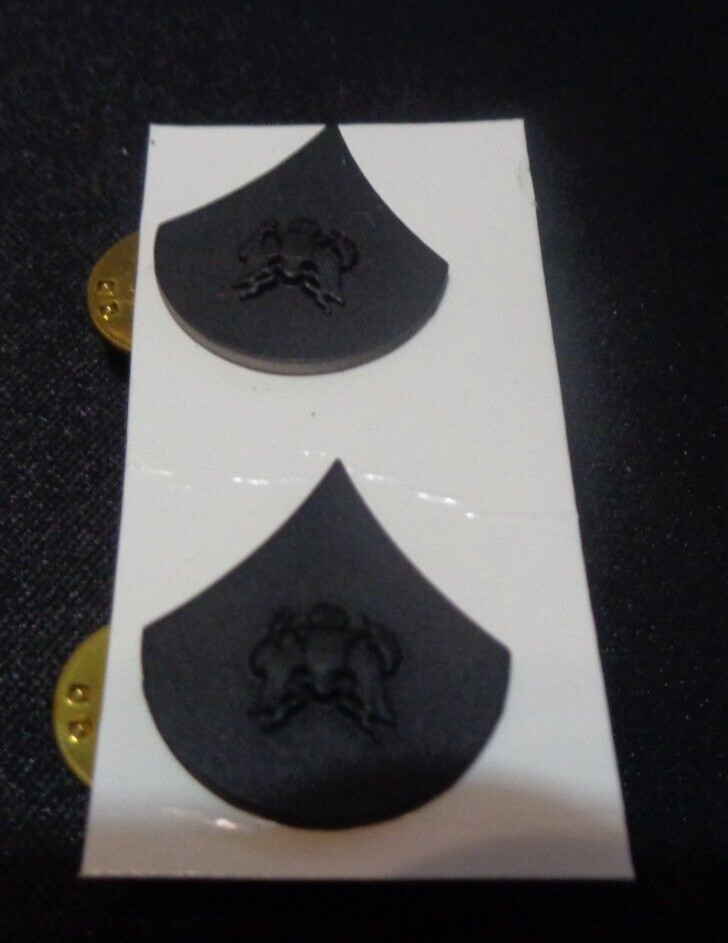 US ARMY SPECIALIST (E-4) SUBDUDED ARMY MILITARY RANK PINS SET OF 2   SP 4