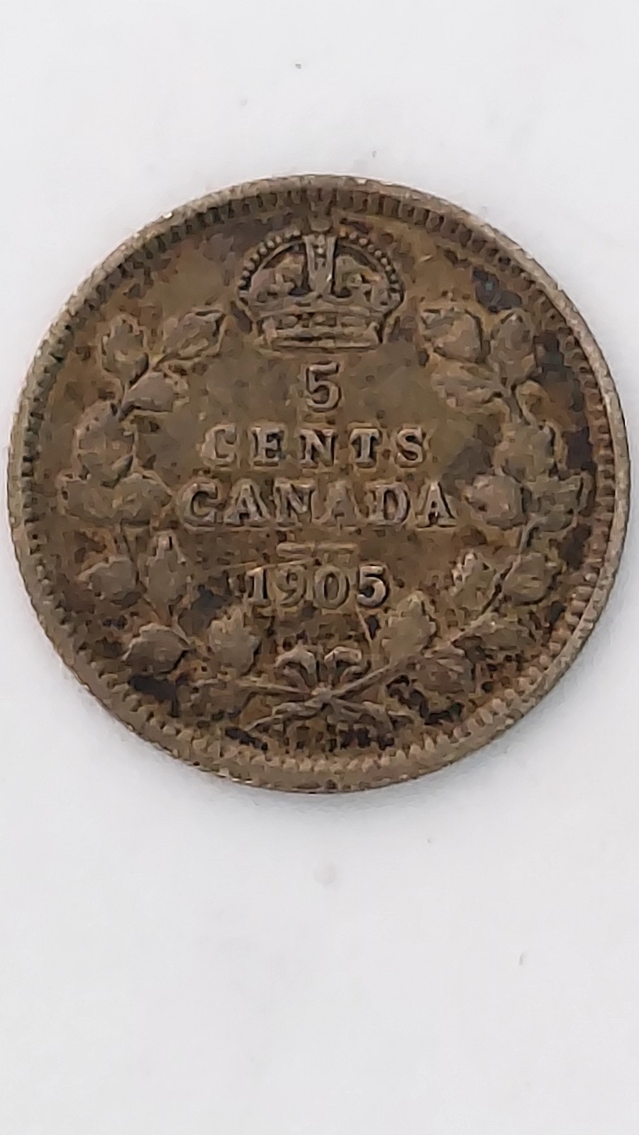 1905 Canada 5 Cent Silver, .925 Silver