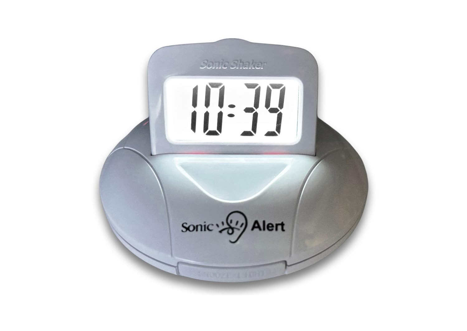 Sonic Shaker SBP200 White Compact Travel Alarm Clock – Pop-Up Small,