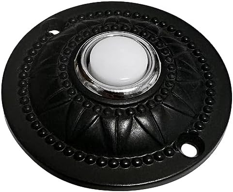 Wired Iron Classic LED Lighted Doorbell Push Button Switch 2.3" For Chime (Black