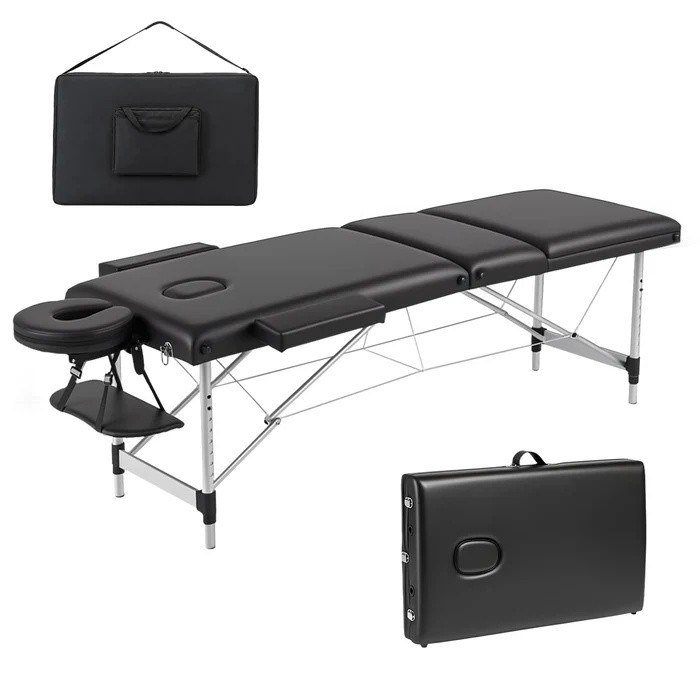 Portable Massage Bed with Face Cradle and Armrests for Salon Eyelash Extension