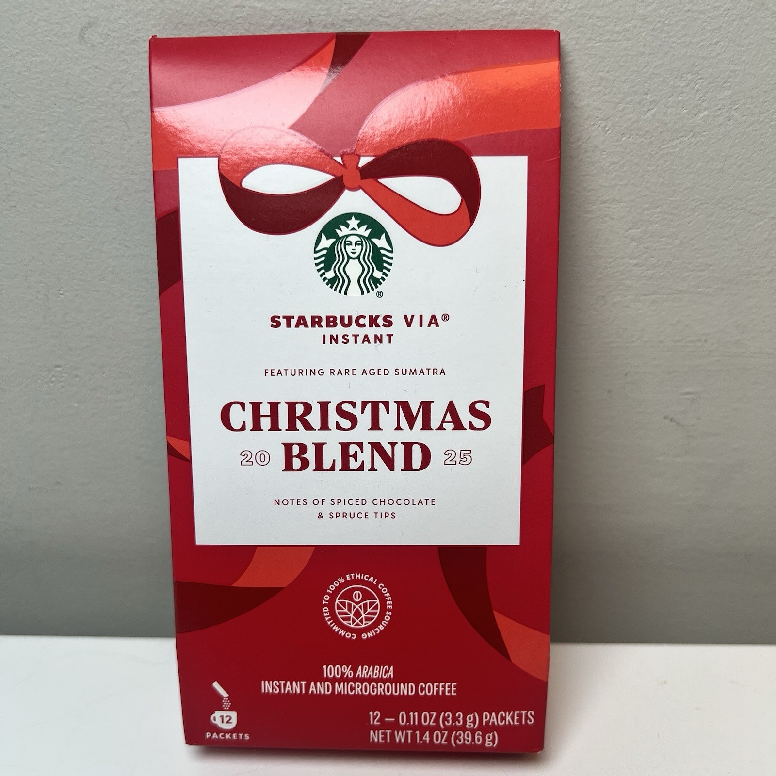 Starbucks Via Instant Christmas Blend Instant Coffee - 0.11 oz, Pack of 12