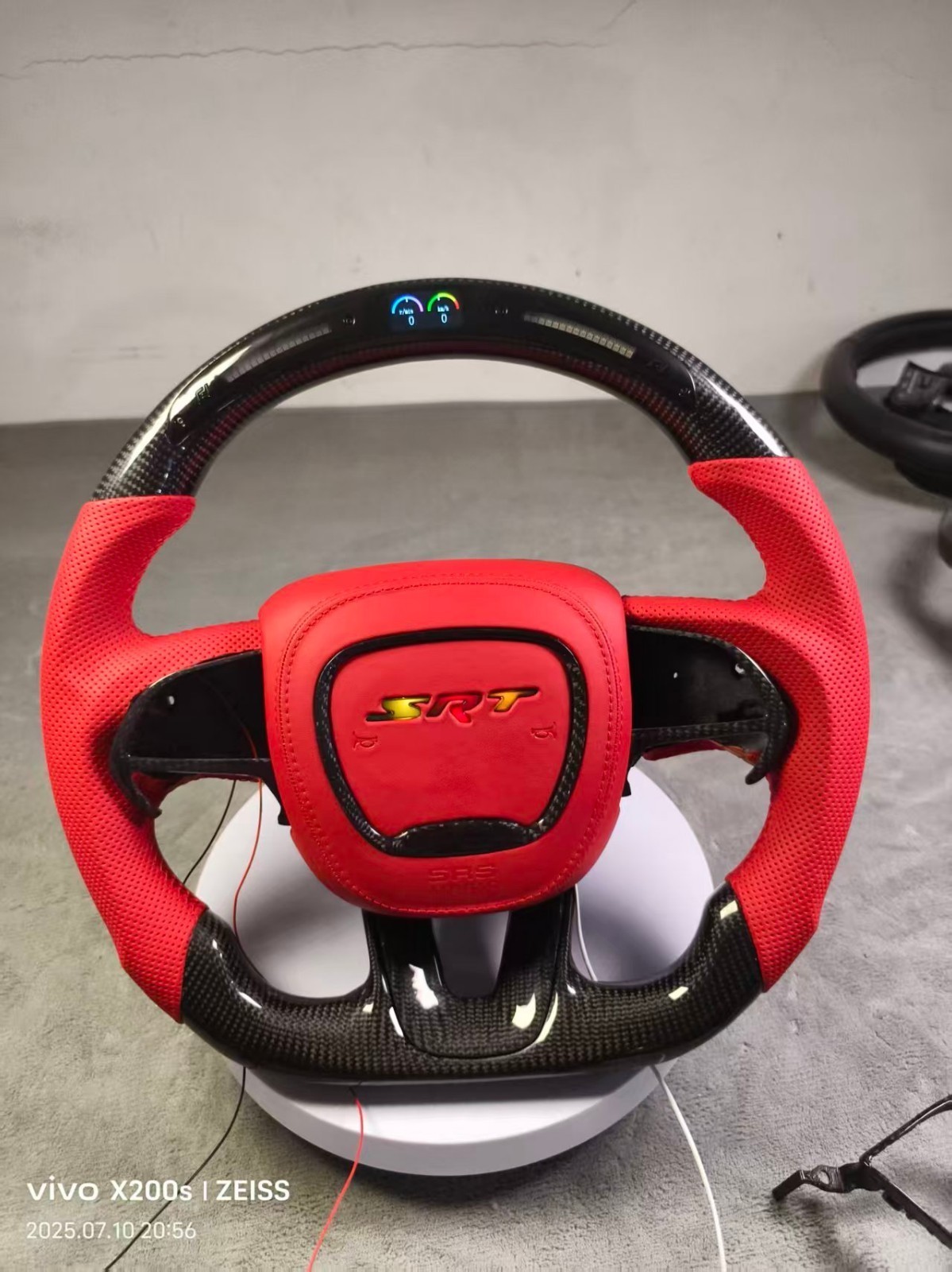 LED RPM Carbon fiber  Steering Wheel Fit Dodge Charger Hellcat Jeep SRT8 2018+