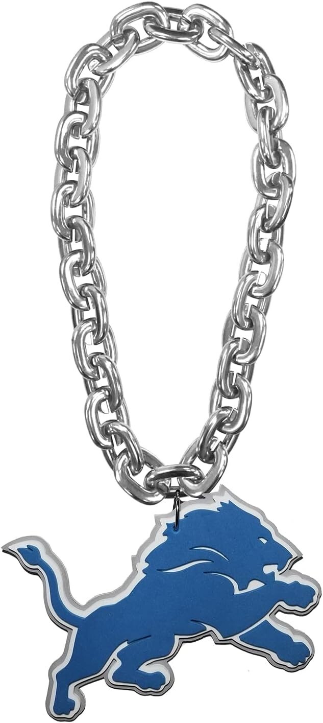 Detroit Lions Fan Chain Necklace Foam 4 colors! BUY MORE SAVE MORE