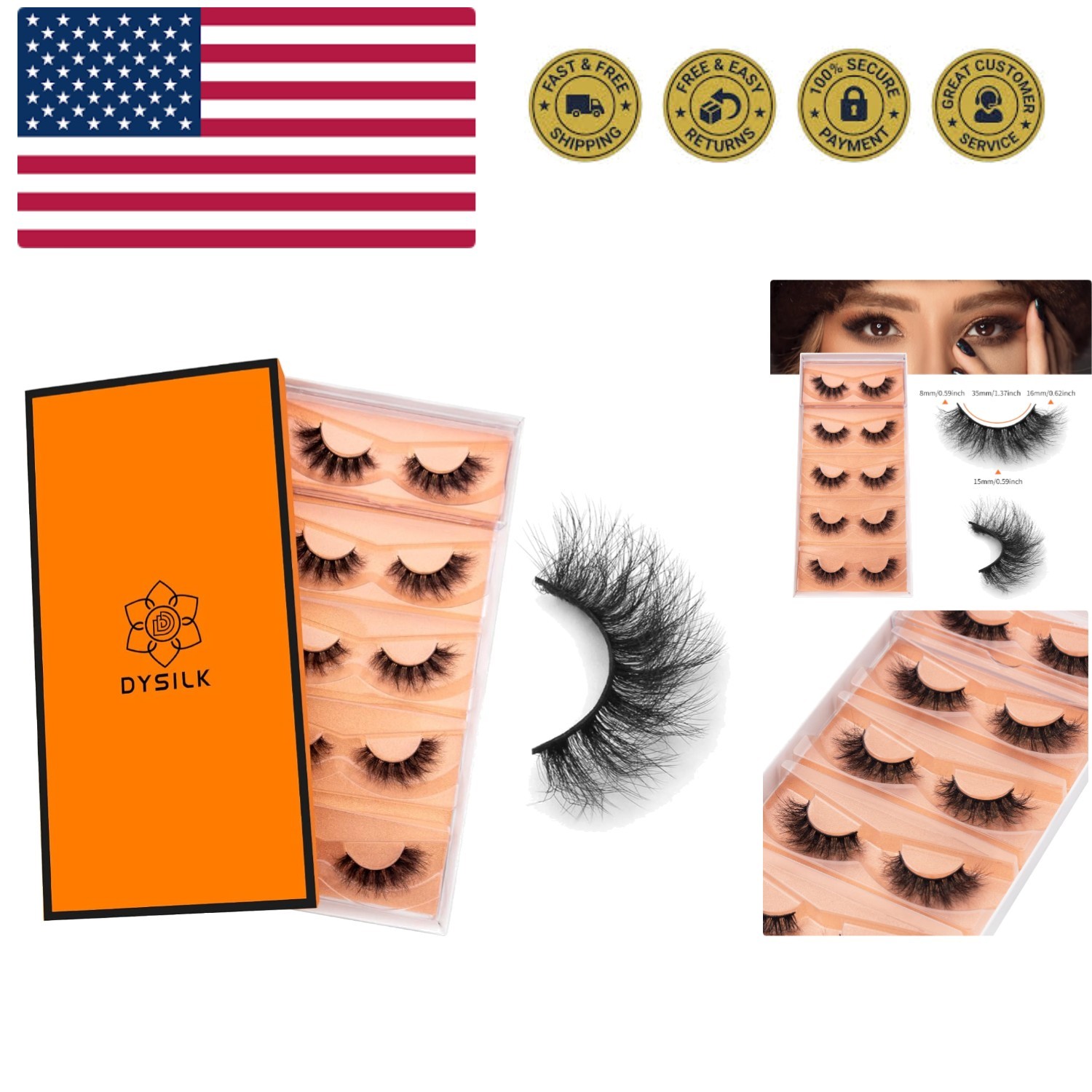 Eyelashes Mink Lashes Fluffy - Fluffy Lashes 5 Pairs 6D Faux Mink Eyelash Fal...