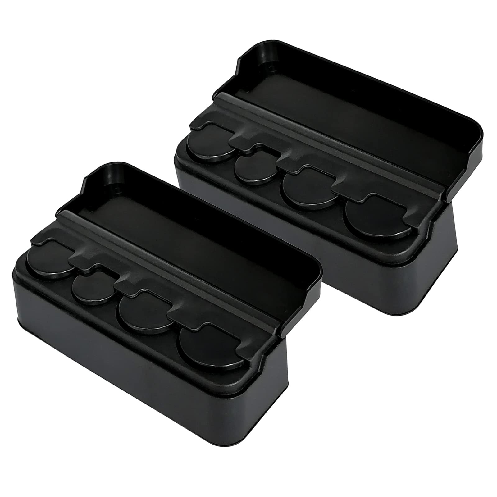 2 PCS Portable Car Coin Holder Organizer Change Storage Box Dispenser Black