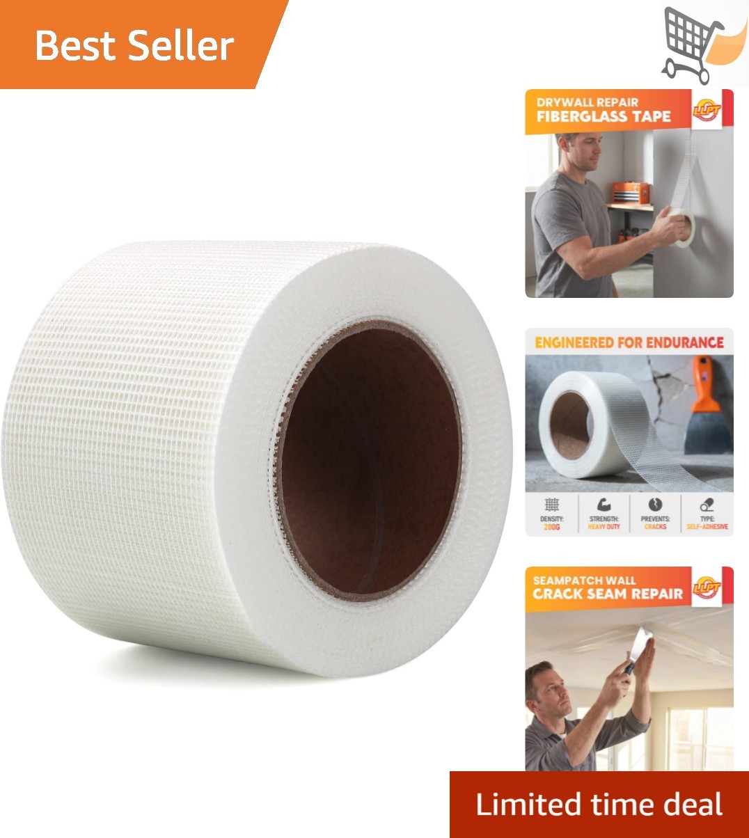 Drywall Fiberglass Tape 4x100ft Heavy Duty Self Adhesive Seam Repair White