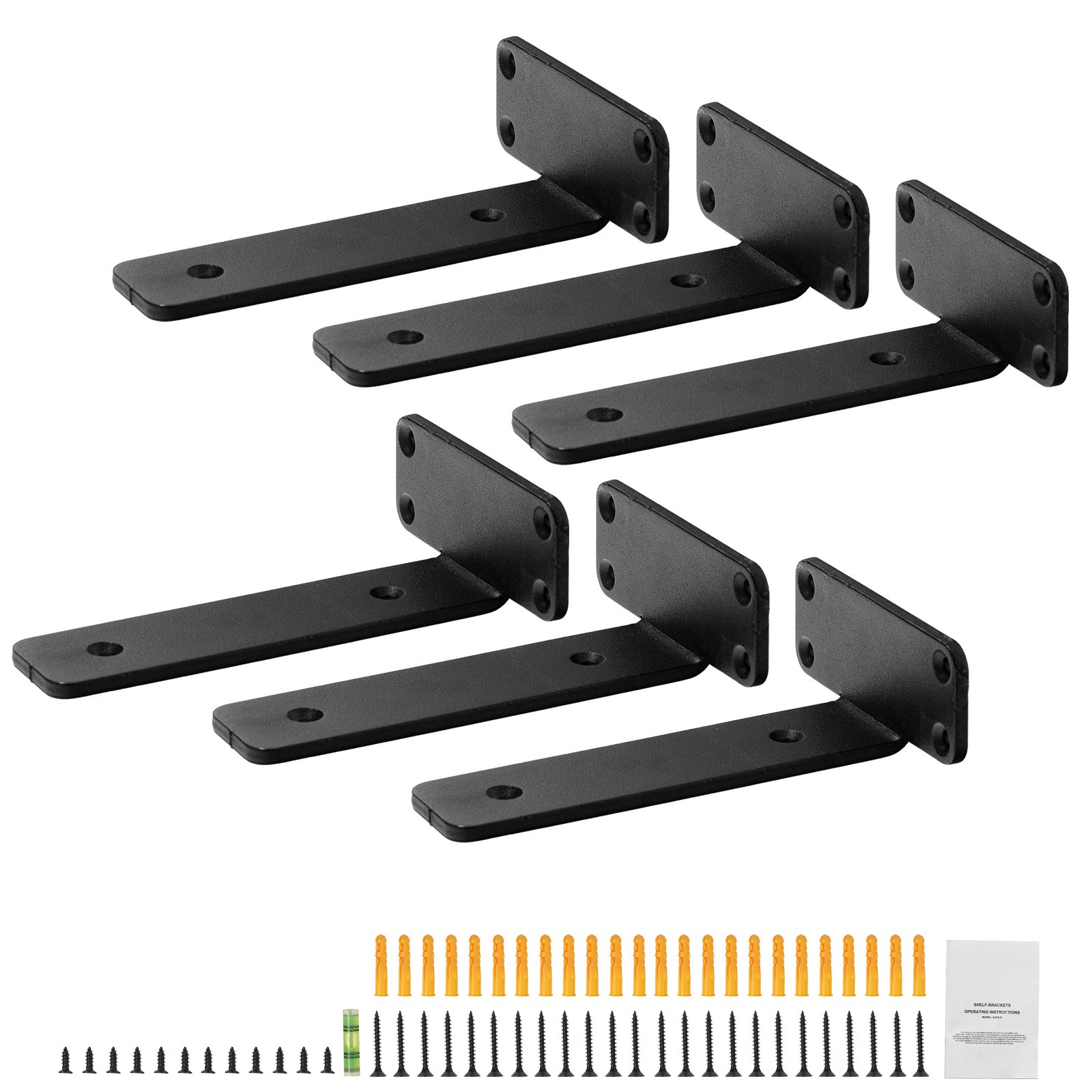 Uimoso Shelf Bracket 6”L x 4”W x 1.6”H 6 Pcs Heavy Duty Floating Shelf Brackets