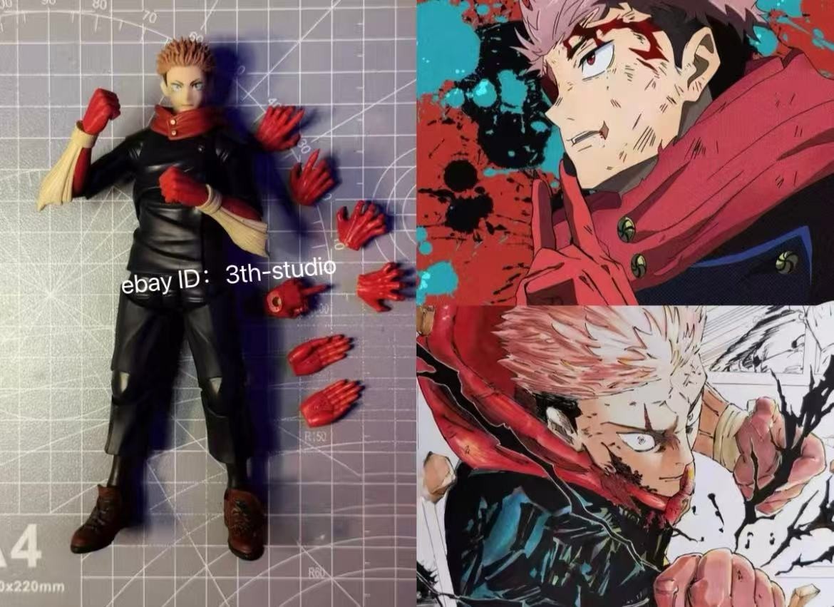 custom 1/12 Shf Jujutsu Kaisen Itadori Yuji Body Hand Accessories Model For 6''