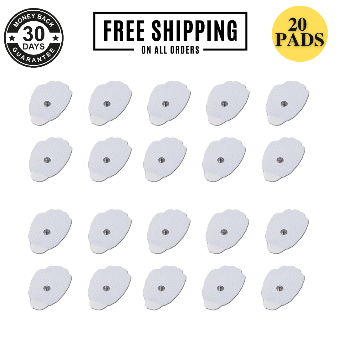 Tens Unit Muscle Stimulator Replacement Electrodes Pads Reusable Snap On (20)