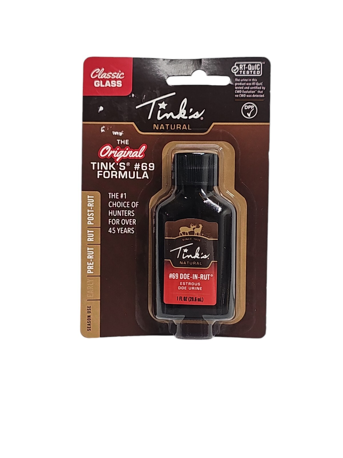 Tink's  #69 The Original Classic Glass Doe-In-Rut Buck Lure Scent  1oz Doe Urine