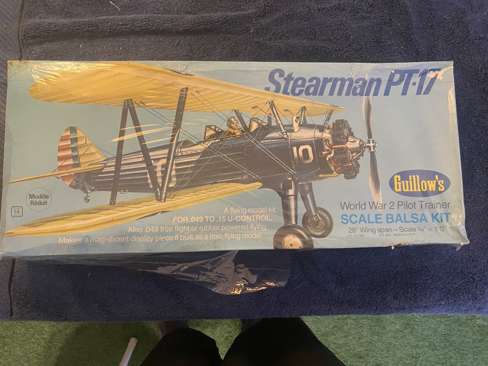 Guillow's Stearman PT-17 Scale Balsa Model Kit, Vintage, KIT 803