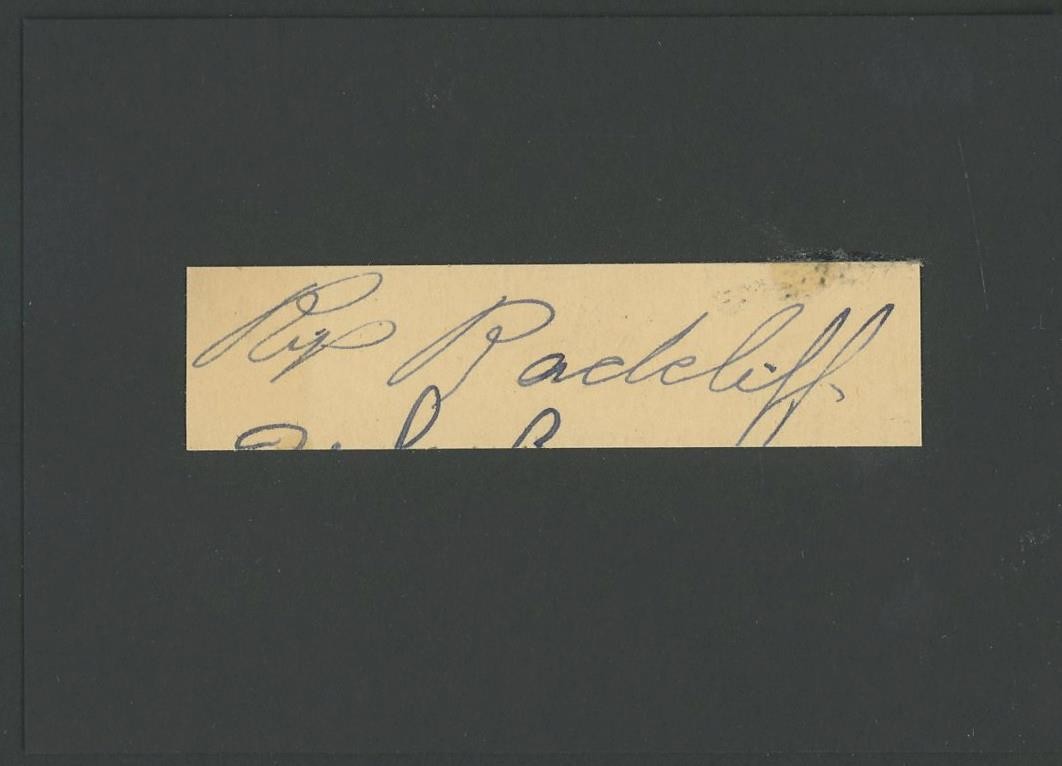 RIP RADCLIFF (1906-1962) autograph cut | White Sox/Browns/Tigers - signed
