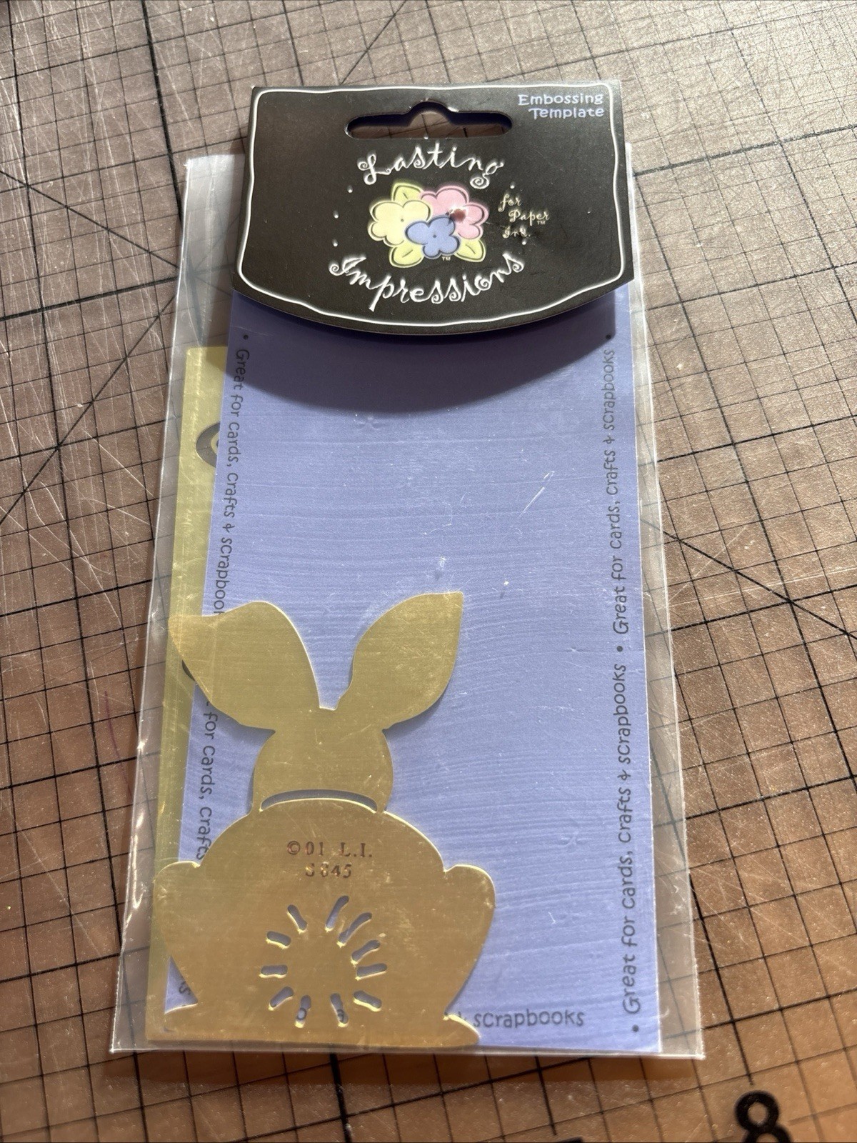 New In Package Lasting Impressions Die Cut Brass Stencil Bunny Easter