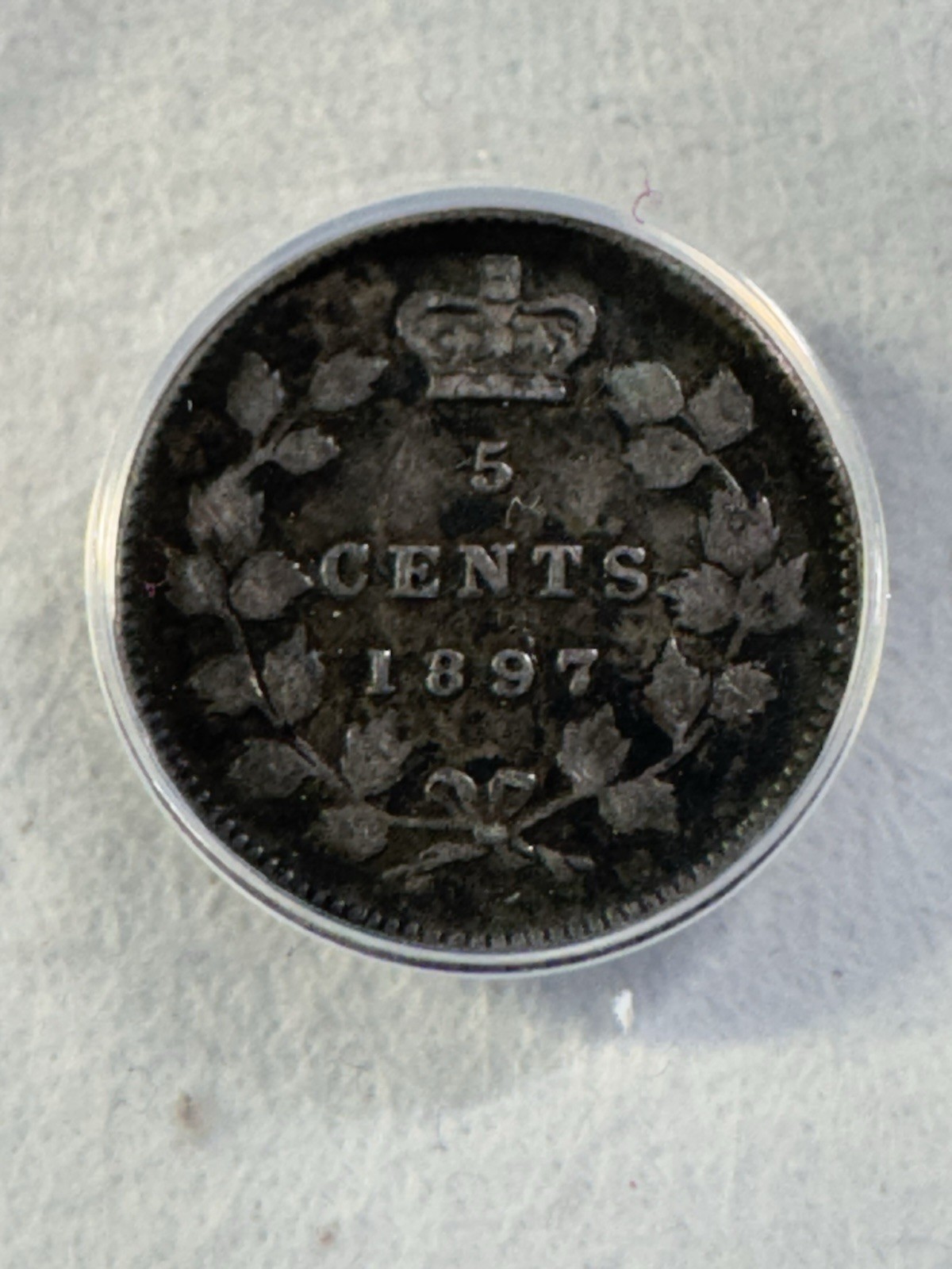 1897 Canada 5 Cents Small Silver Coin Graded VG 8 by ANACS