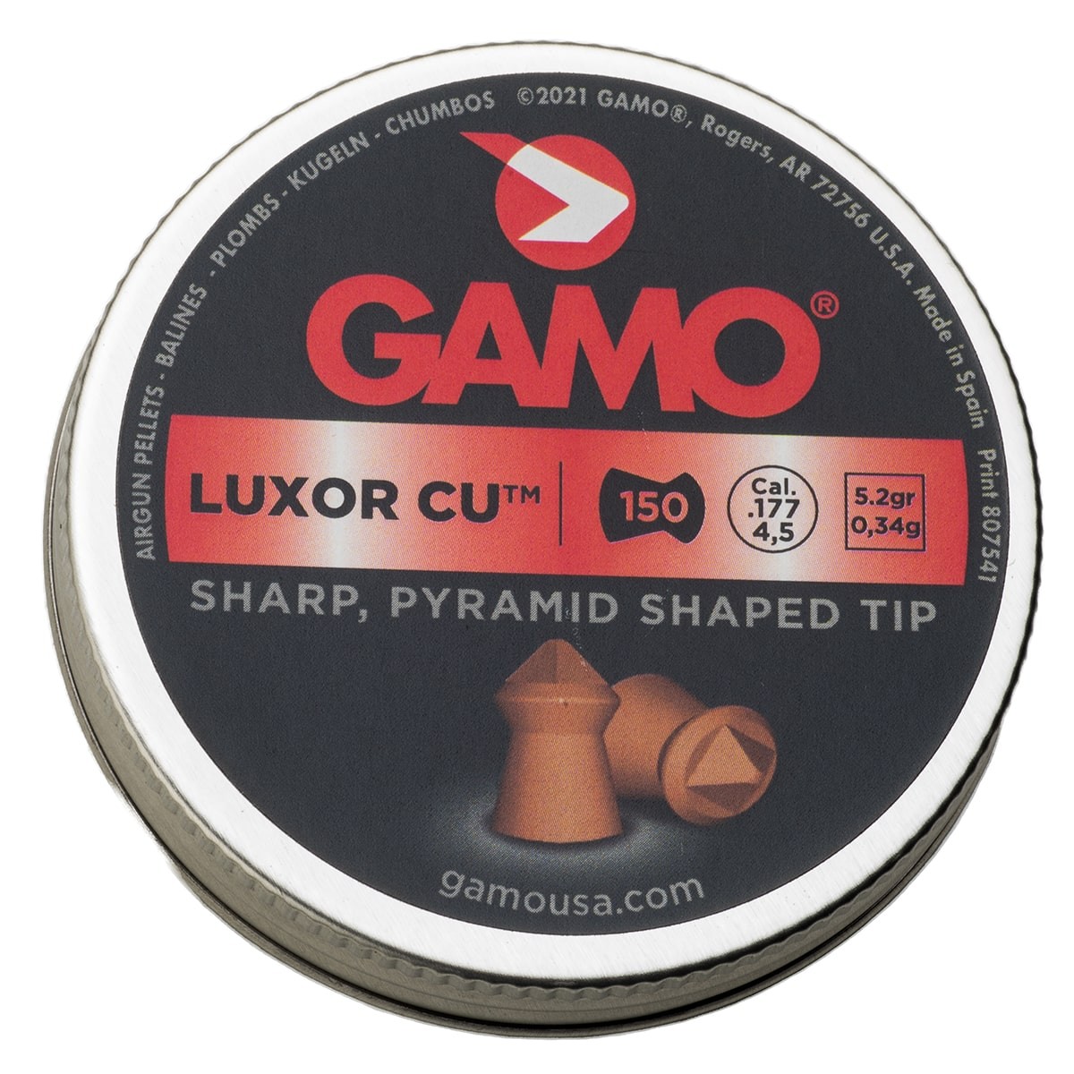 GAMO .177 Cal Luxor Cu Hunting Pellet-Lead Free-Tin of 150-632282054