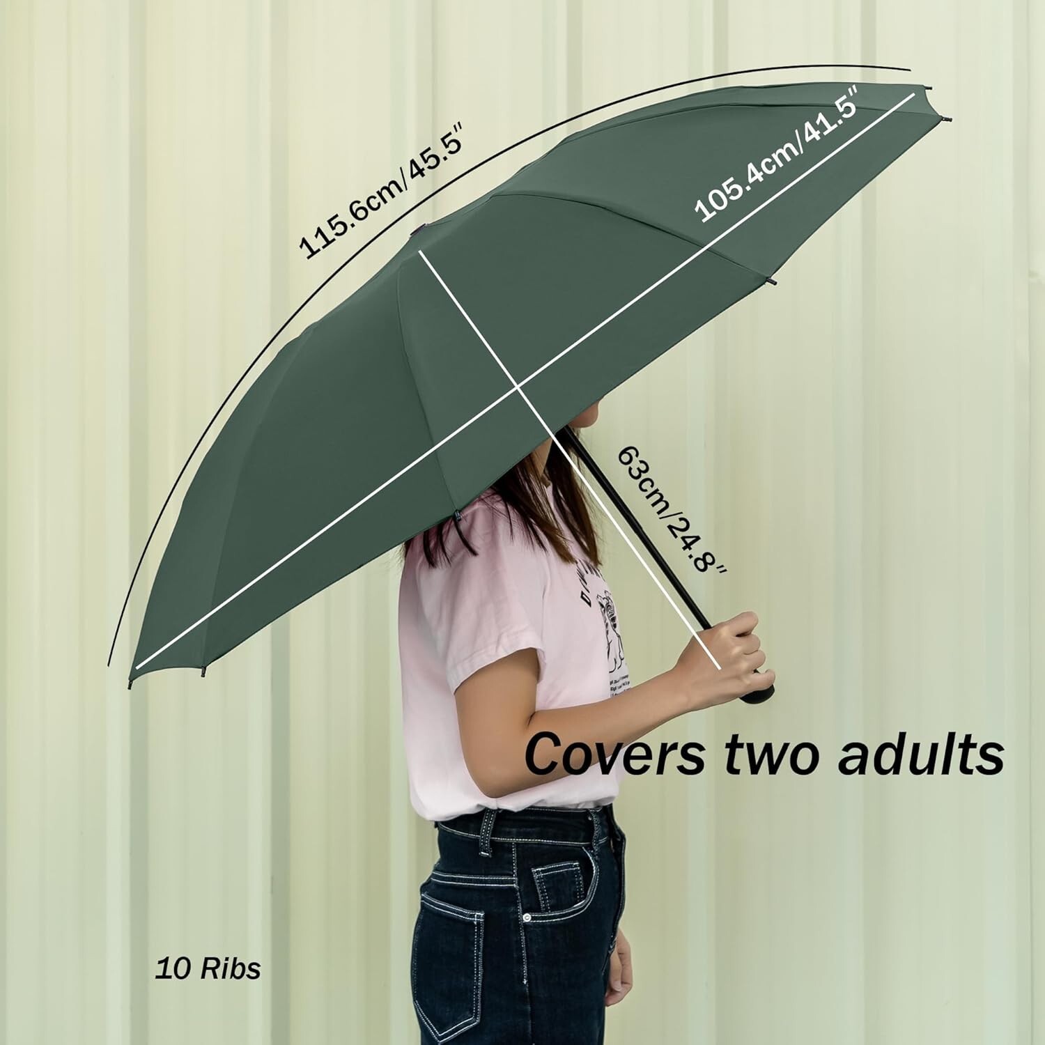Umbrella Stormproof Folding Rain Windproof Compact with Automatic Men's Plain