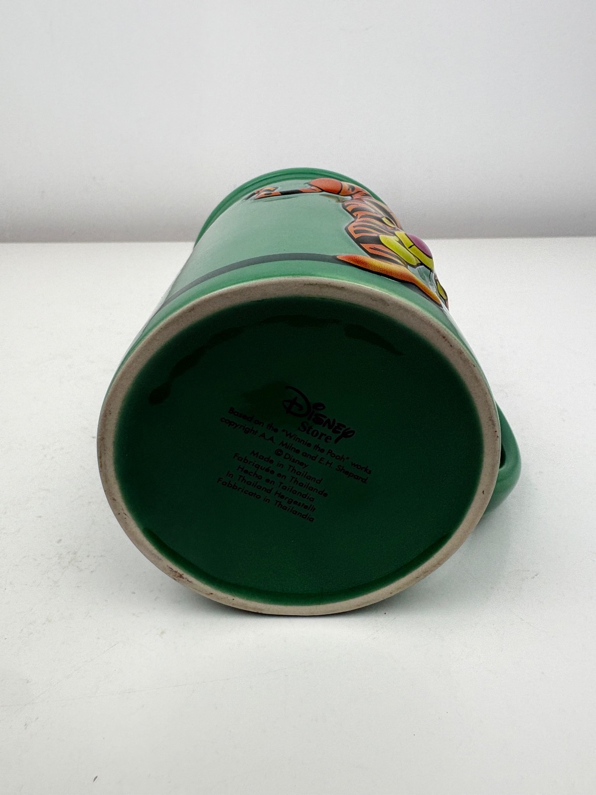 Disney Store Tigger Mug Just Tiggerific 3D Tigger Oversized Green Ceramic Mug