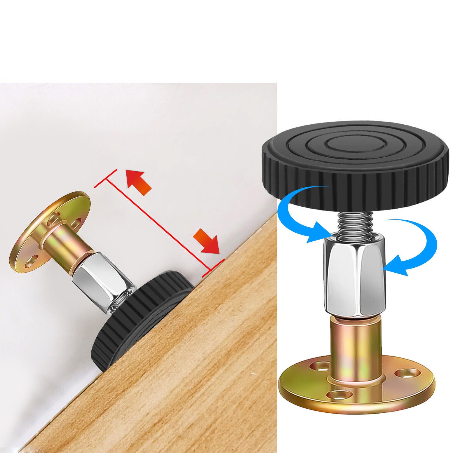 4PCS Adjustable Threaded Bed Frame Anti-Shake Stabilizer Tool Headboard Stoppers