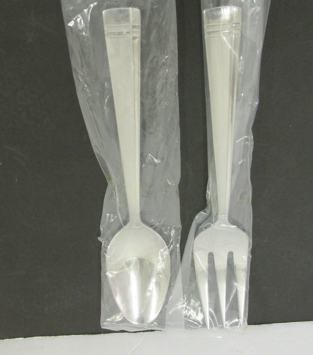 AMSTERDAM ( STAINLESS ) BY ONEIDA SILVER VIETNAM ONE SERVING SPOON & FORK