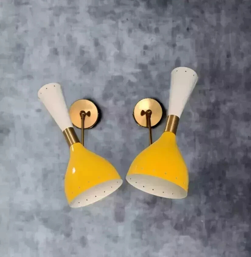 Wall Light Pair Of Italian Brass Stilnovo Wall Lamp Fixture Mid century Modern
