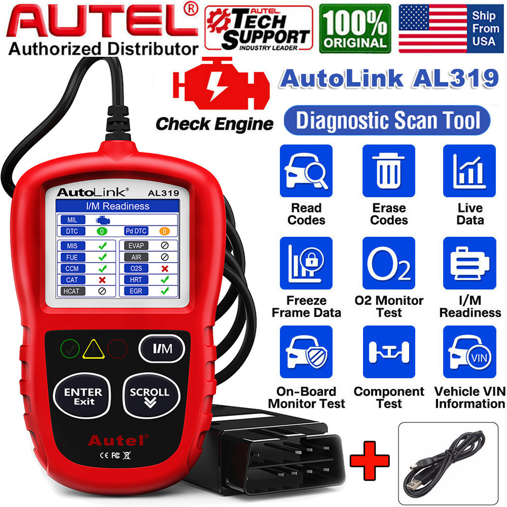 Autel Autolink AL319 OBD2 Scanner Code Reader Check Engine Car Diagnostic Tool