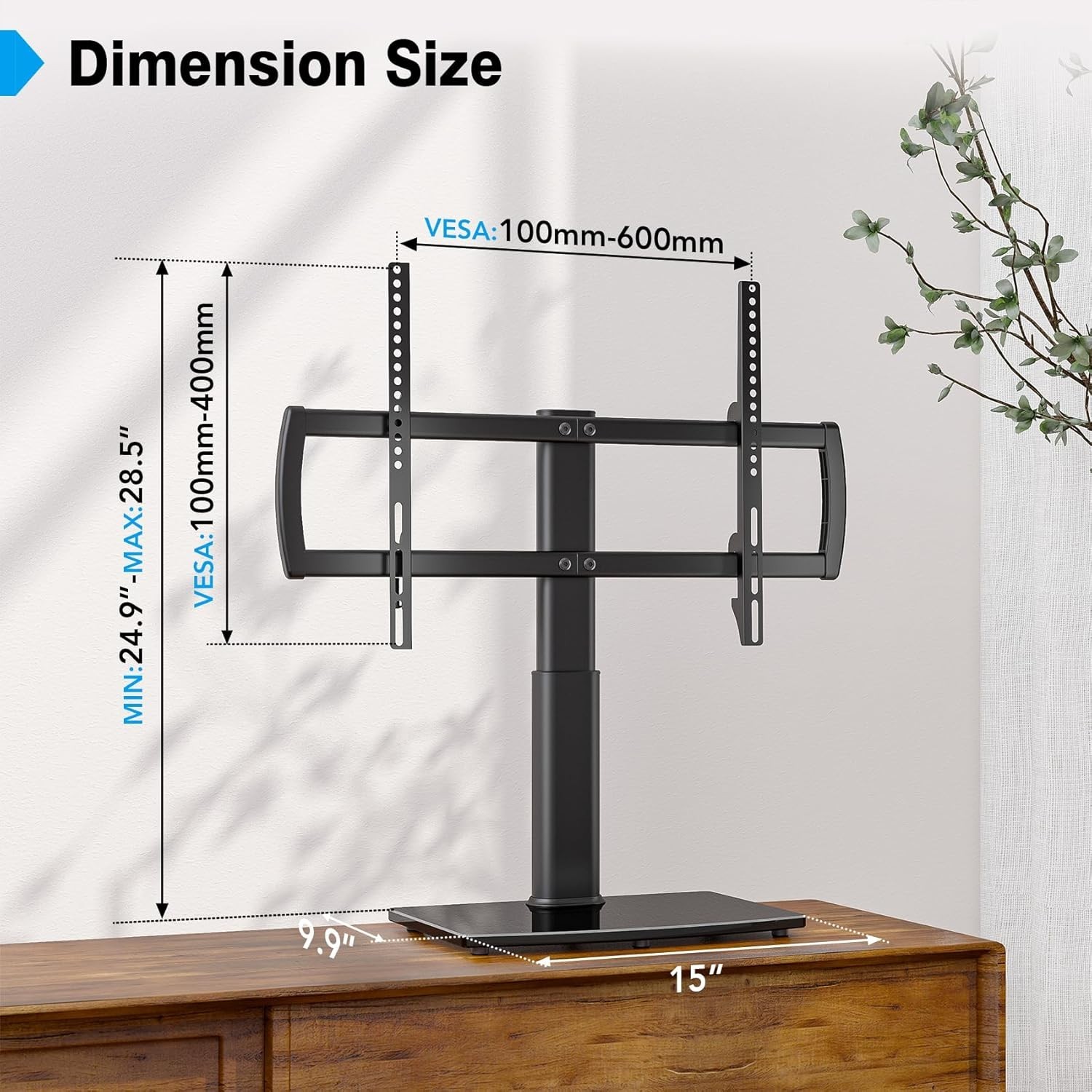 Universal Tabletop TV Stand with Wall Mount for 32 to 70 inch 4 Level Height ...